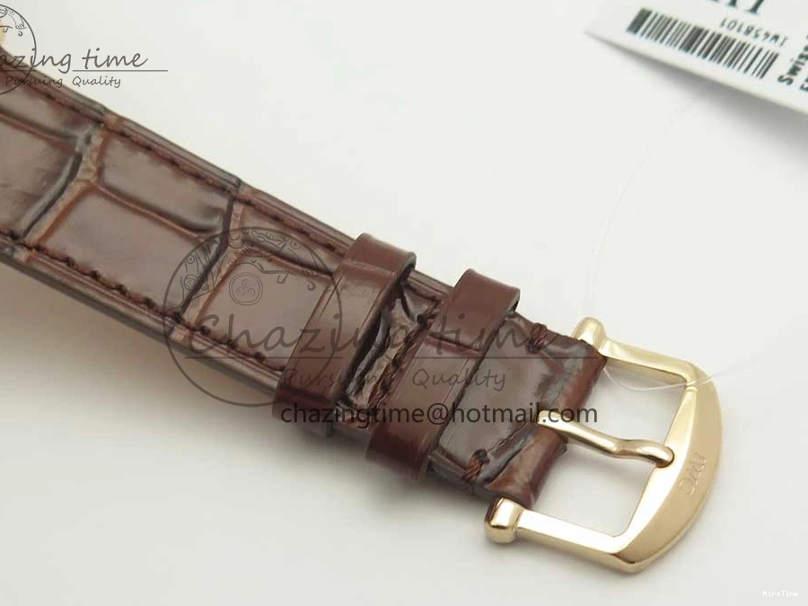 MIROTIME 0224 SportInspired Portofino IW458101 RG MK 1:1 Best Edition Gray Dial On Brown Leather Strap MIYOTA 7165